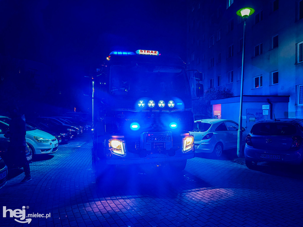 Pożar w mieszkaniu w centrum Mielca