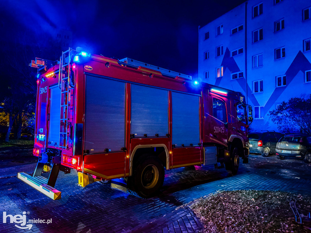 Pożar w mieszkaniu w centrum Mielca