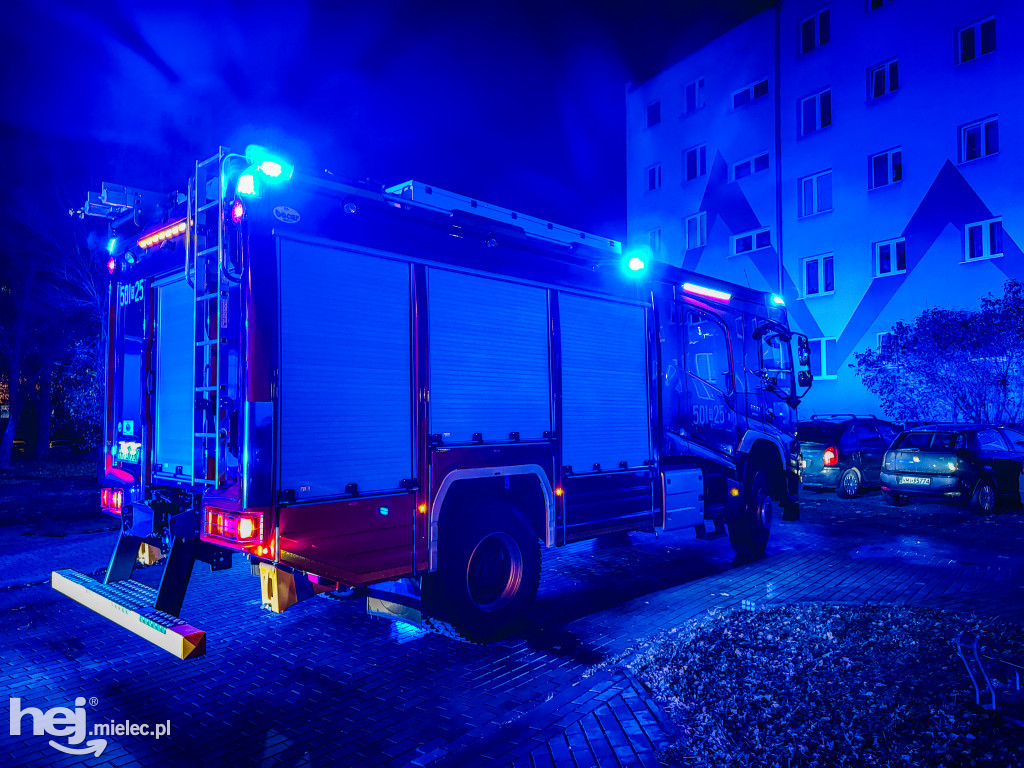 Pożar w mieszkaniu w centrum Mielca