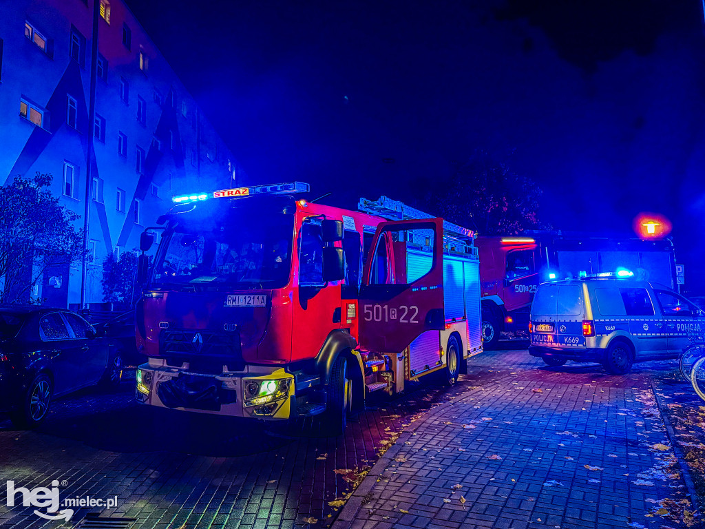 Pożar w mieszkaniu w centrum Mielca