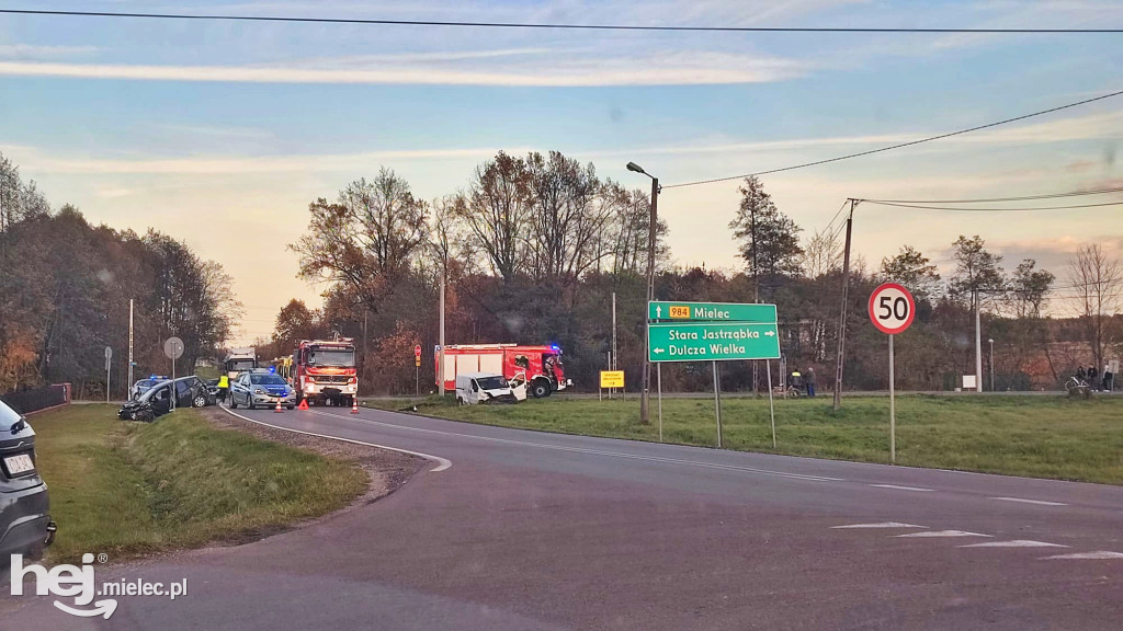 Wypadek drogowy na DW984