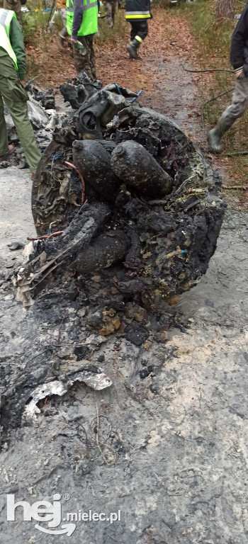 Okrycie rakiety V-2 w lesie, we wsi Blizna