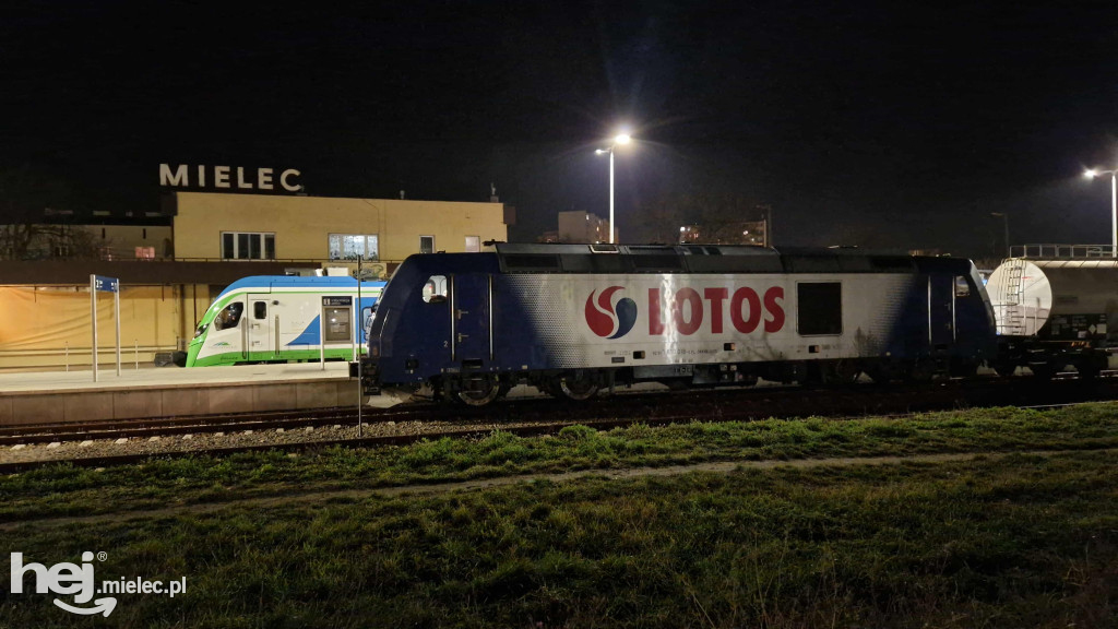 Pociąg z siarką na stacji Mielec