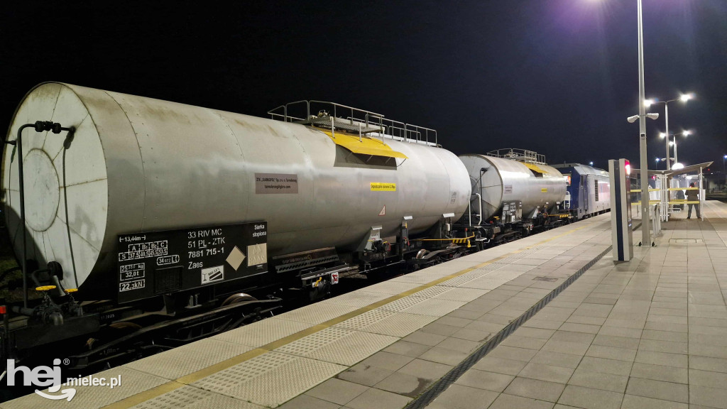 Pociąg z siarką na stacji Mielec