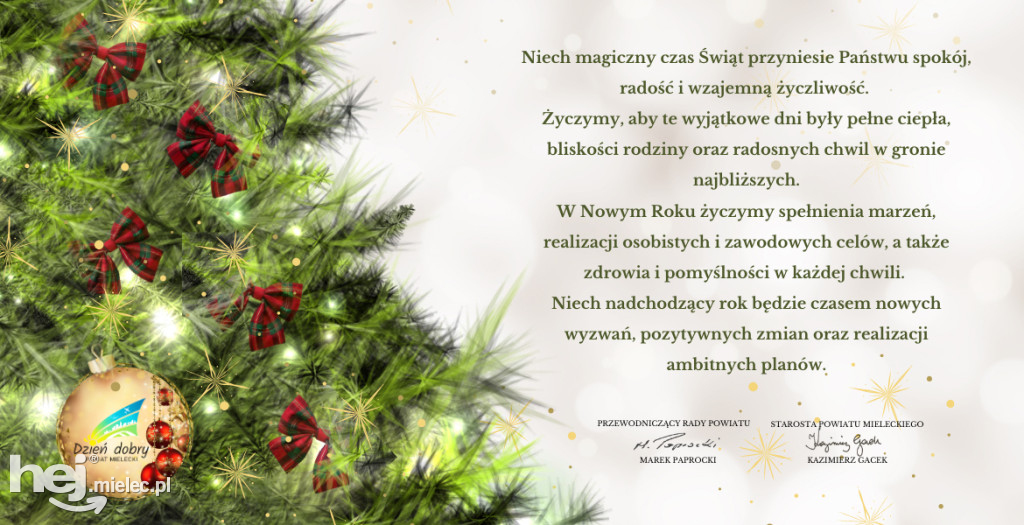 Świąteczne i noworoczne życzenia dla mielczan! Sprawdź od kogo!