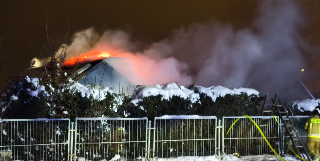 Pożar na ogrodach działkowych