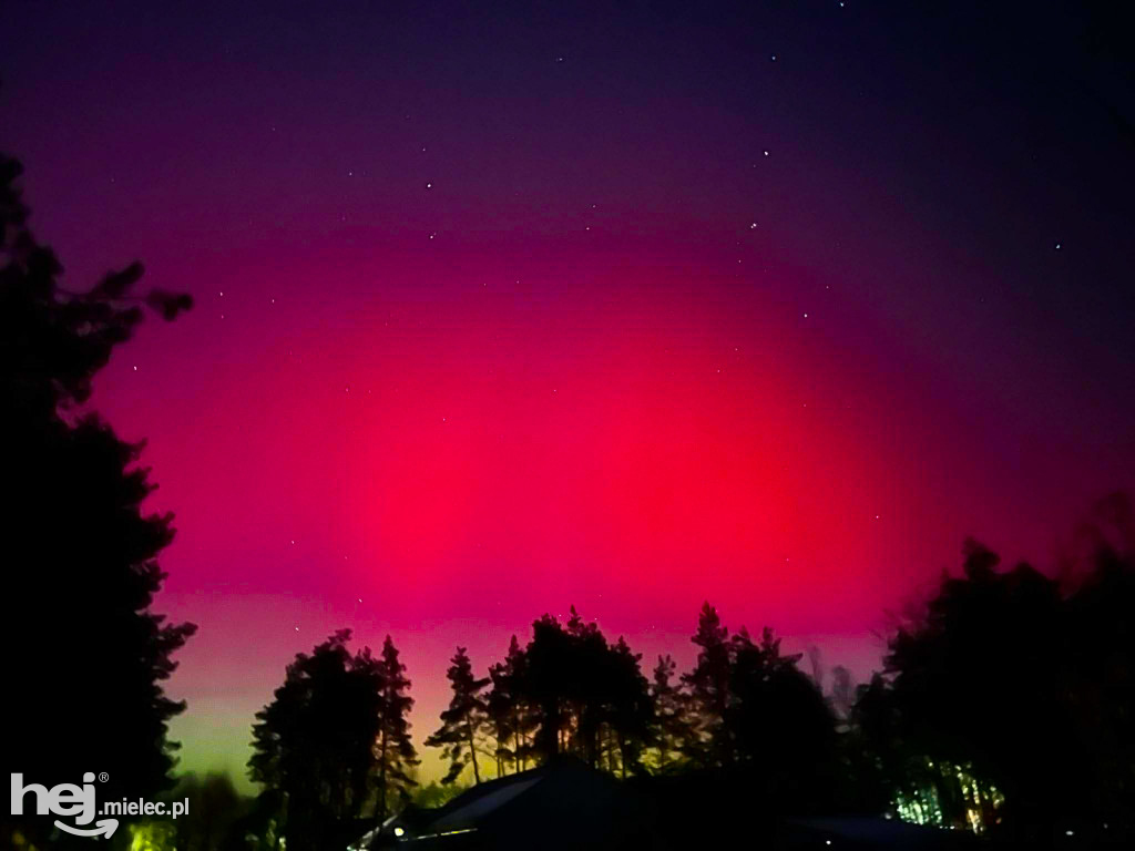 Zorza polarna nad Mielcem