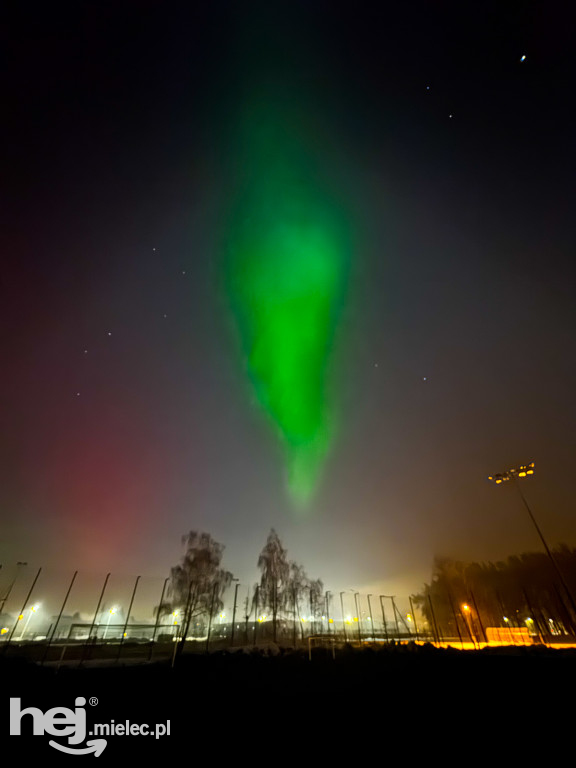 Zorza polarna nad Mielcem