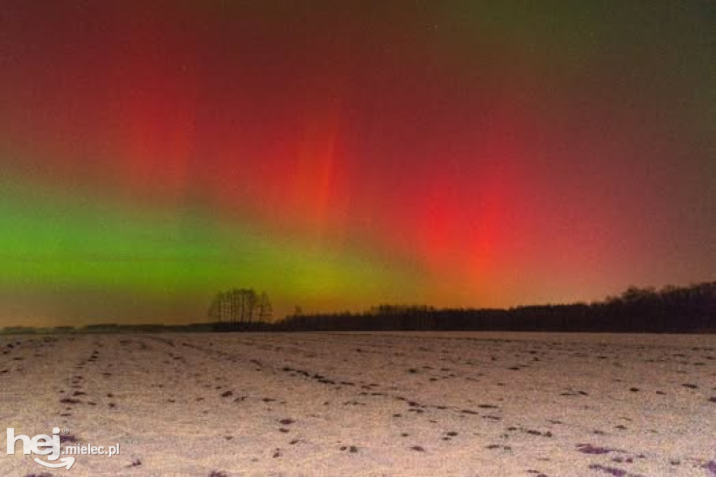 Zorza polarna nad Mielcem