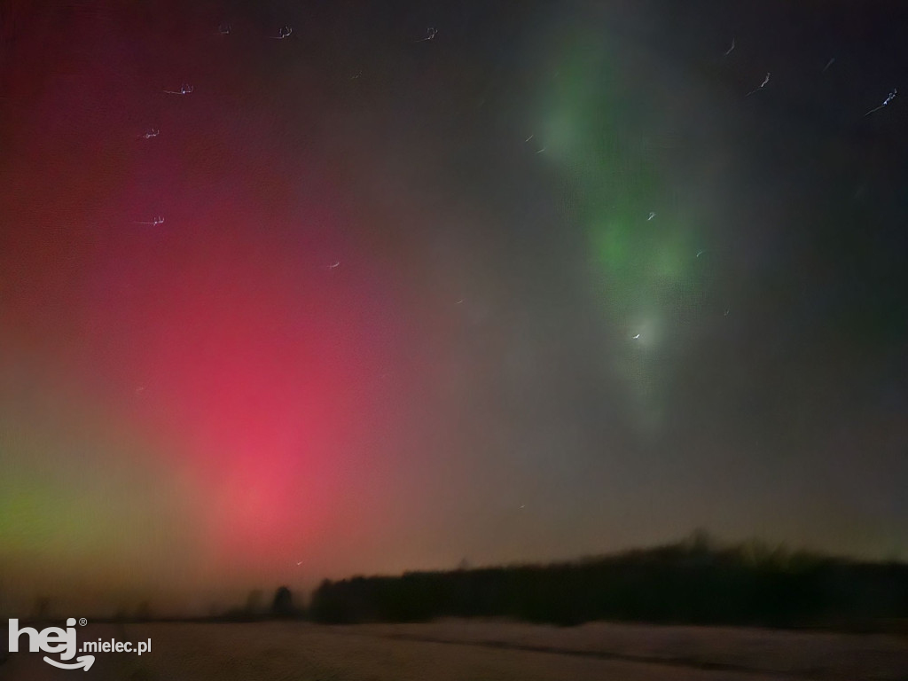 Zorza polarna nad Mielcem