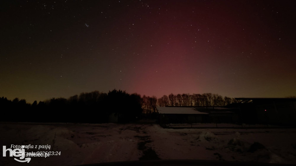 Zorza polarna nad Mielcem