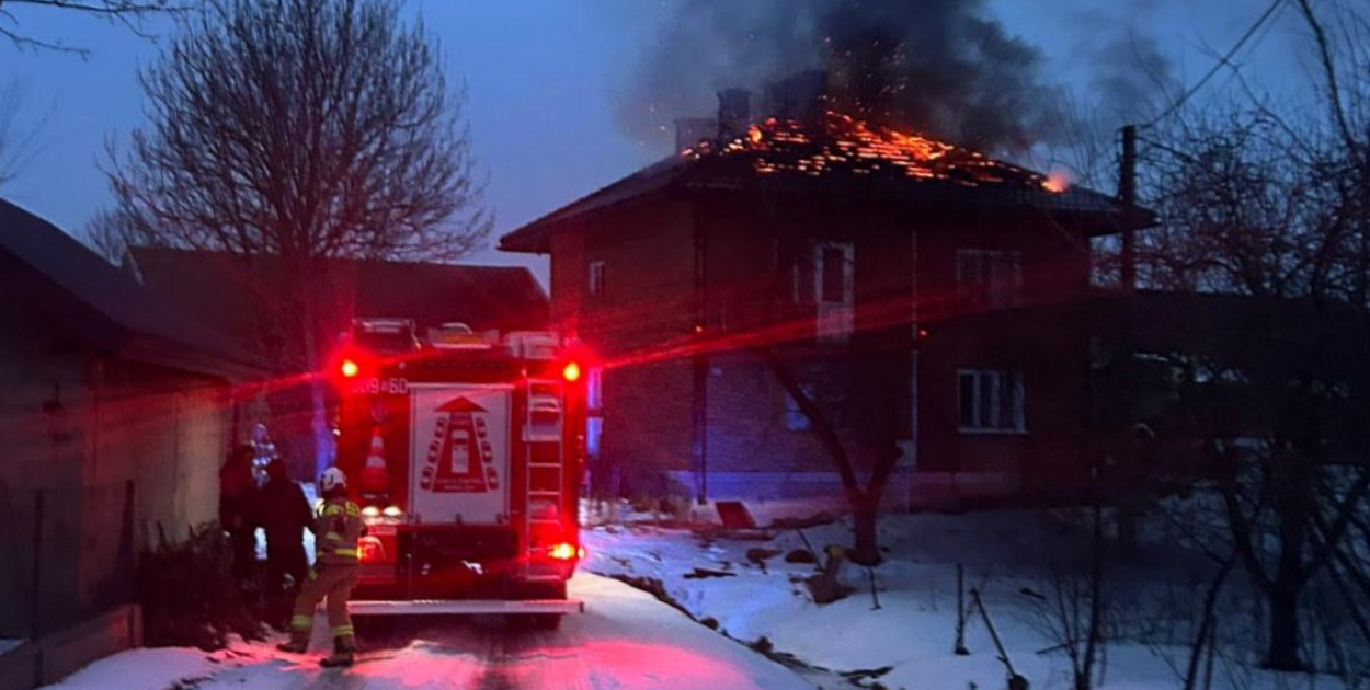 Pożar domu w Łączkach Brzeskich