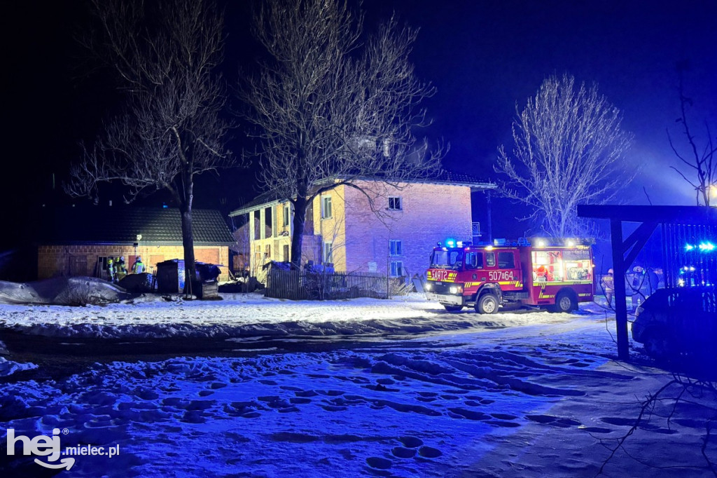 Pożar domu w Łączkach Brzeskich