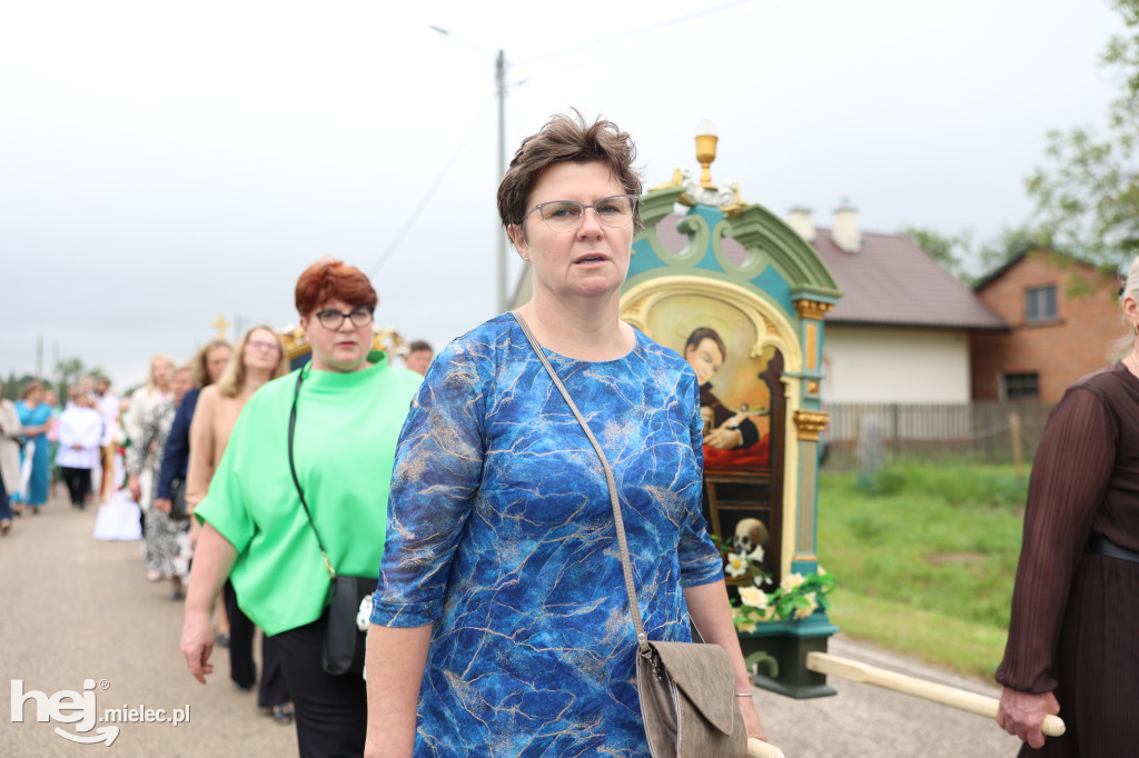 Procesja w miejscowości Rożniaty