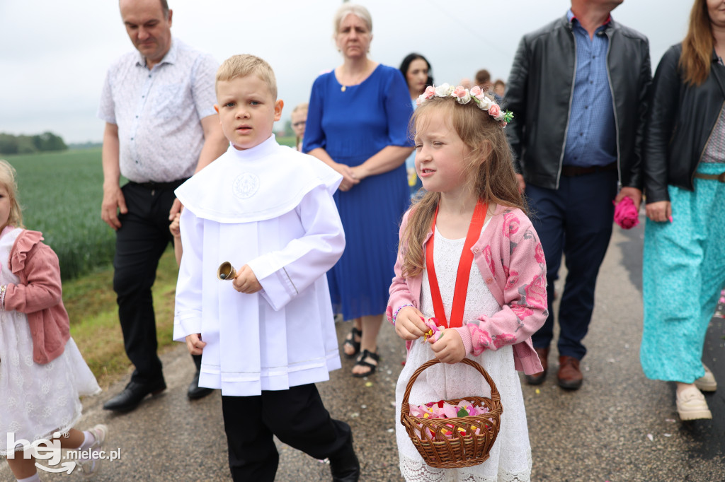 Procesja w miejscowości Rożniaty
