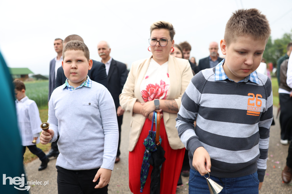 Procesja w miejscowości Rożniaty