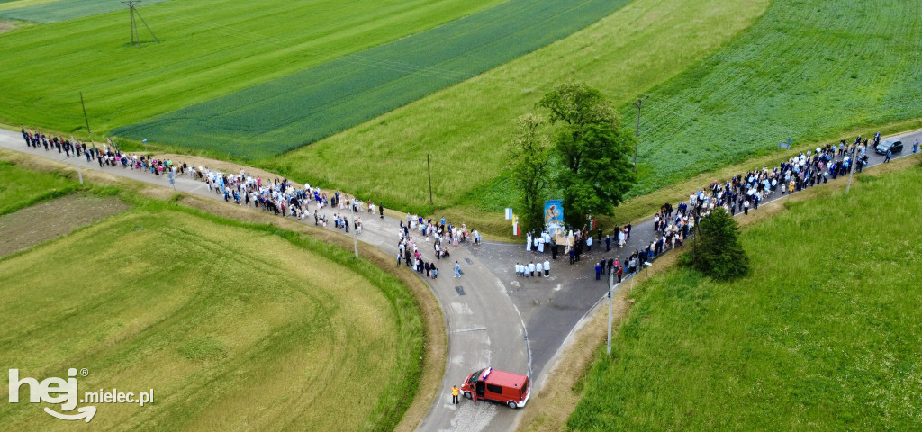 Procesja w miejscowości Rożniaty