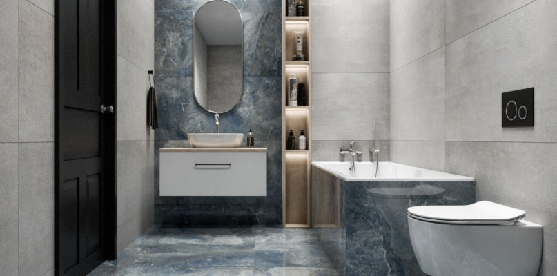 Duży format płytki w łazience - nowy trend?