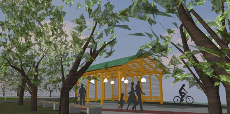 Przy ul. Wspólnej stanie wiata piknikowa