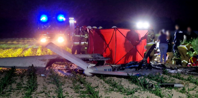 Wypadek motoszybowca w Górkach. Fot. hej.mielec.pl