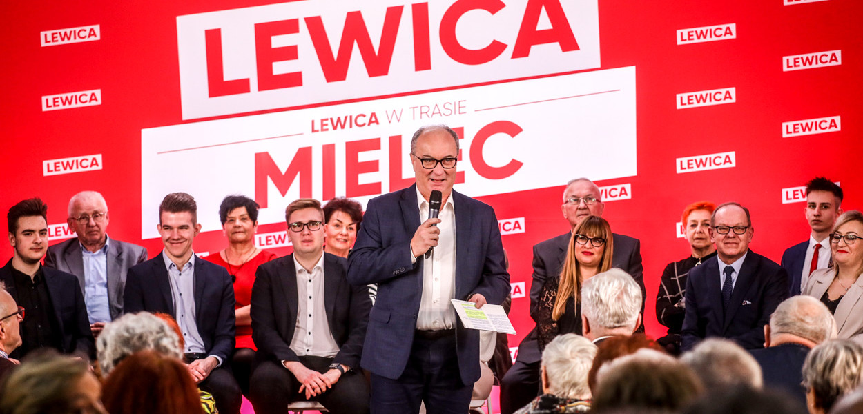 Włodzimierz Czarzasty na spotkaniu Nowej Lewicy w Mielcu. Fot. Kacper Strykowski / hej.mielec.pl