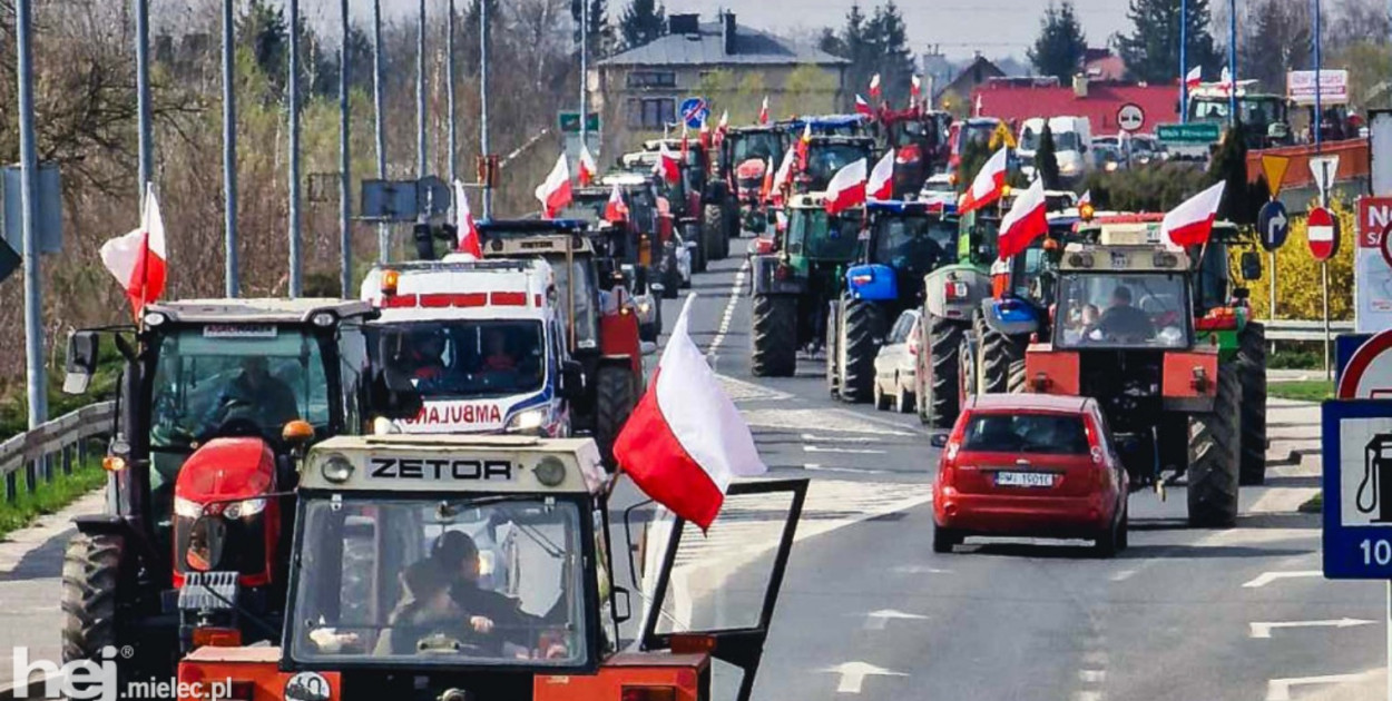 Protest rolników, 20 marca 2024 r. Fot. hej.mielec.pl