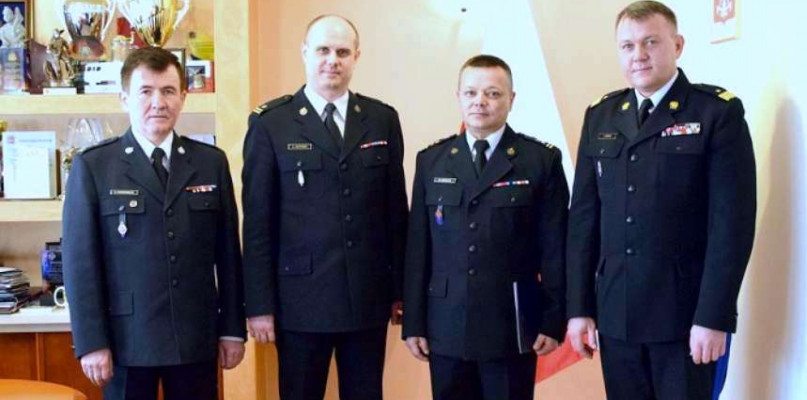 Na zdjęciu (od lewej) A. Marczenia, Ł. Kapinos, M. Gawlak, A. Babiec. Fot.:bryg. Marcin Betleja, KW PSP w Rzeszowie