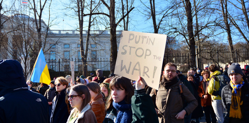 Zdjęcie ilustracyjne. Protest pod ambasadą Rosji w Warszawie. Fot. grand-warszawski