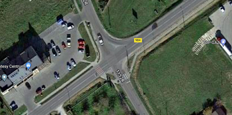 Skrzyżowanie w Woli Mieleckiej. Fot. Google Maps