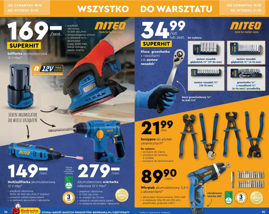 elektronarzędzia w Biedronce