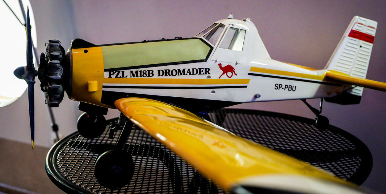 Model samolotu PZL M18 Dromader. Fot. Kacper Strykowski / hej.mielec.pl