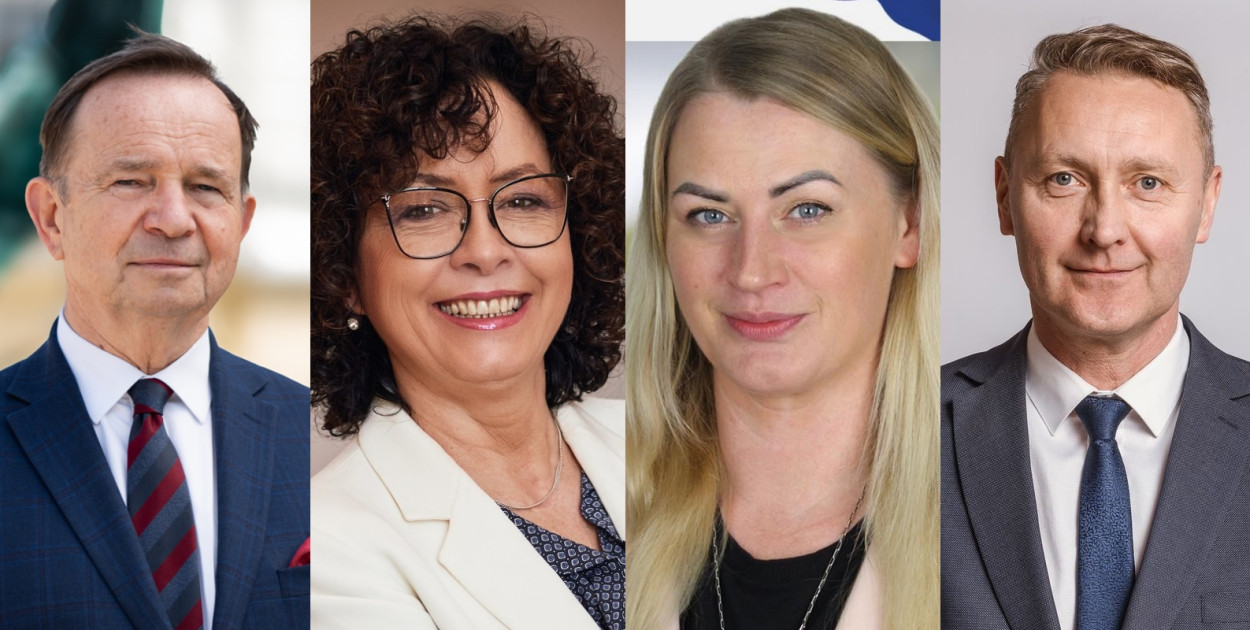 Kandydaci do PE z powiatu mieleckiego: W. Ortyl, E. Burkiewicz, M. Kurek i J. Wiśniewski