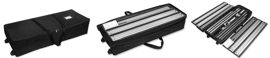 Mobilne stoisko targowe LUMIX LED w torbach transportowych – system modułowy do podróży