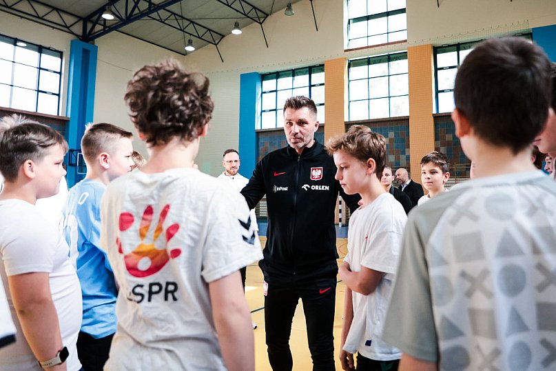 Trening reprezentacji Polski z uczniami SP11