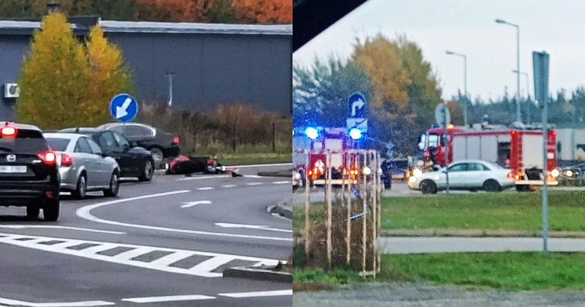 Wypadek z udziałem skutera na Strefie. Mężczyzna w szpitalu