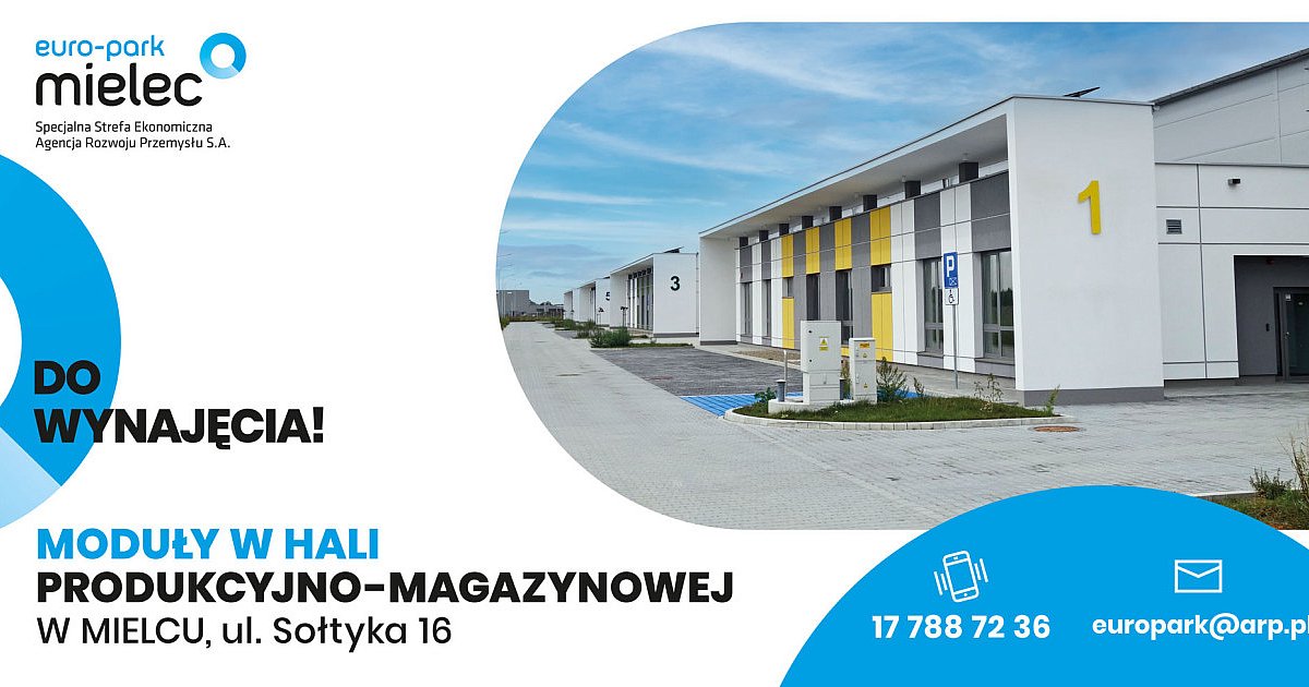 Nowoczesna hala produkcyjno-magazynowa do wynajęcia - Mielec, ul. Sołtyka 16