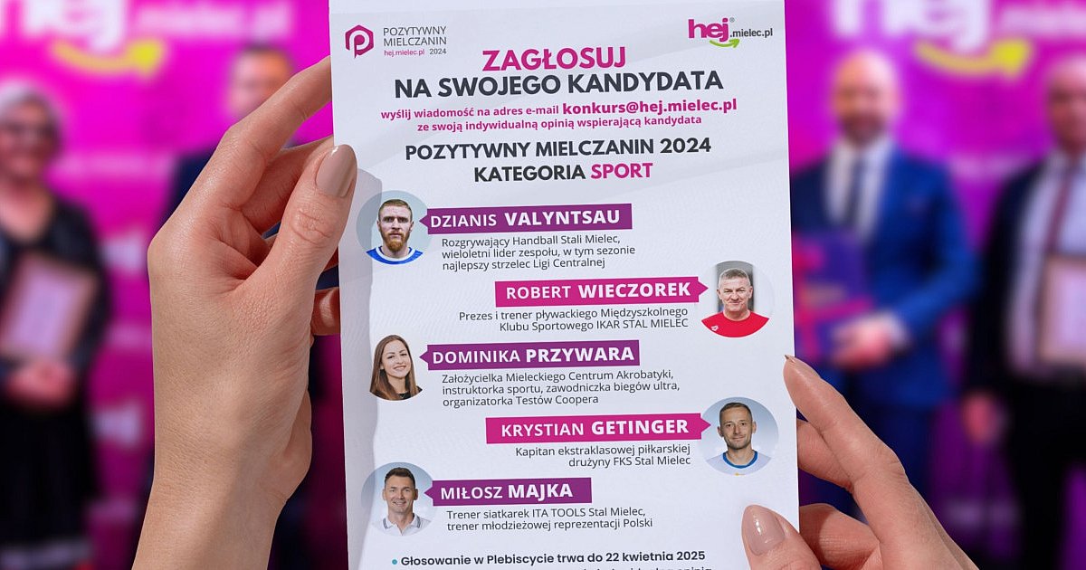 Plebiscyt Pozytywny Mielczanin! Głosowanie SPORT - HEJ.MIELEC.PL