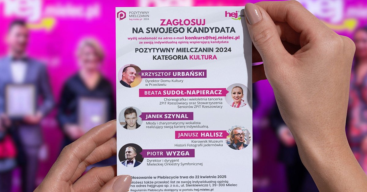 Plebiscyt Pozytywny Mielczanin! Głosowanie KULTURA - HEJ.MIELEC.PL