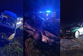 Zderzenie trzech osobówek na DW984-97239