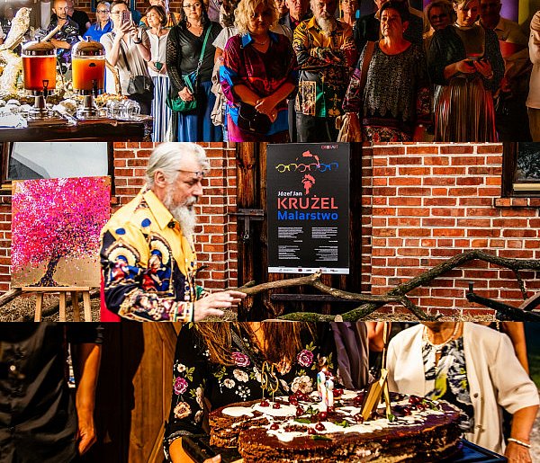 Józef Krużel przedstawił swoje malarstwo w dawnej oborze-97969