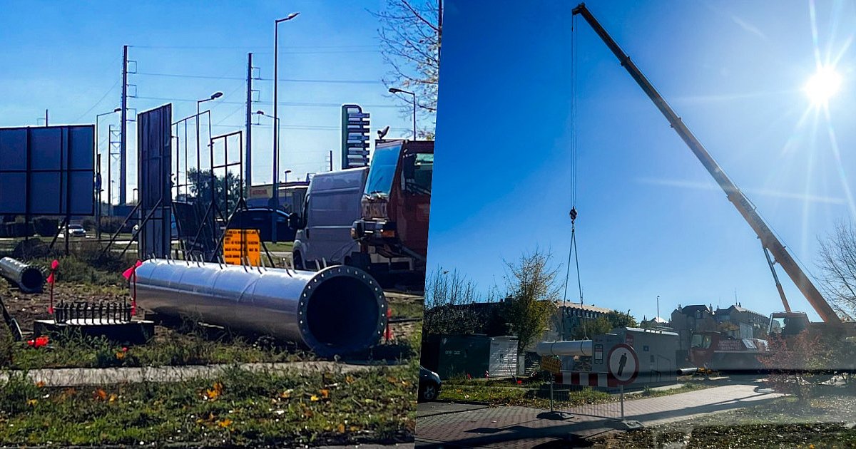 Trwa montaż nowego masztu na os. Smoczka - HEJ.MIELEC.PL