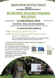 86. rocznica spalenia mieleckiej synagogi