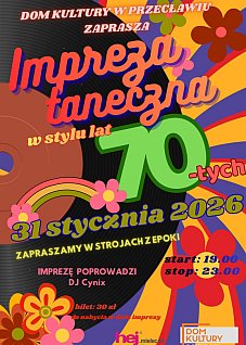 Impreza taneczna w stylu lat 70.