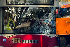 Autobus uderzył w drzewo w centrum Mielca [FOTO]-101762