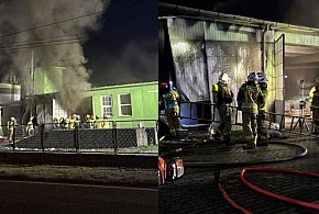 Nocny pożar hali produkcyjnej. Sześć zastępów straży-103011