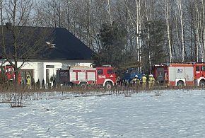 Pożar domu w Tuszymie, szybka akcja gaśnicza