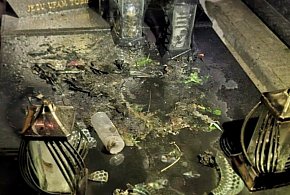 Strażacy gasili pożar... zniczy na grobowcu