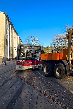 Autobus uderzył w drzewo w centrum Mielca-13501