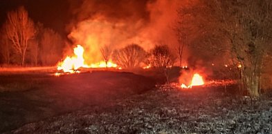 Pożar nieużytków w powiecie. Akcja służb