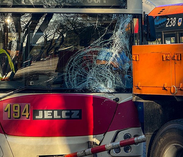 Autobus uderzył w drzewo w centrum Mielca [FOTO]-101762